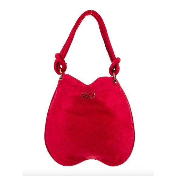 Escada Red Velvet Shoulder Bag - Picture 1 of 3